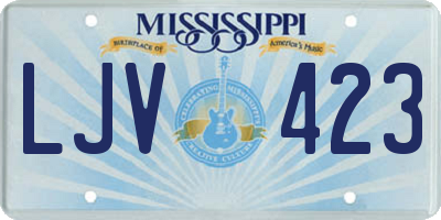 MS license plate LJV423