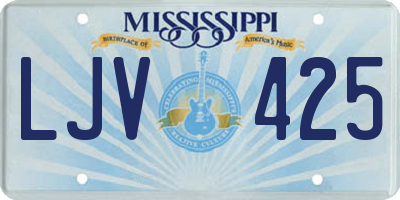 MS license plate LJV425