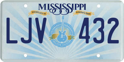 MS license plate LJV432