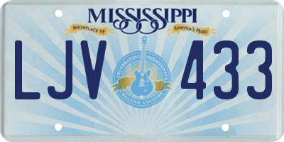 MS license plate LJV433