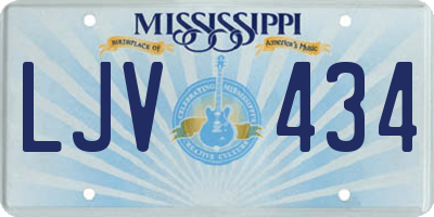 MS license plate LJV434