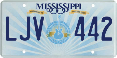 MS license plate LJV442