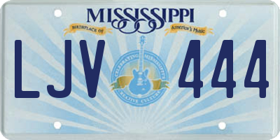 MS license plate LJV444