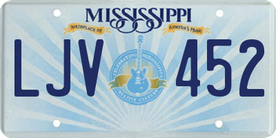 MS license plate LJV452