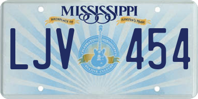 MS license plate LJV454