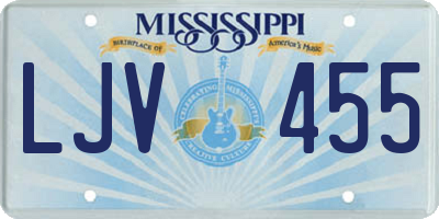 MS license plate LJV455