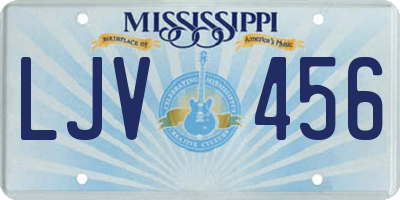 MS license plate LJV456