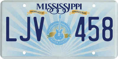 MS license plate LJV458