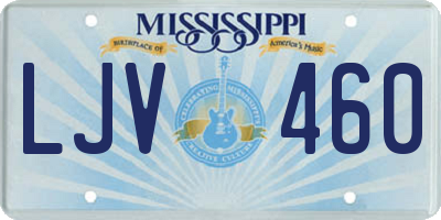 MS license plate LJV460
