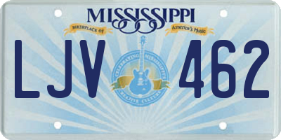 MS license plate LJV462