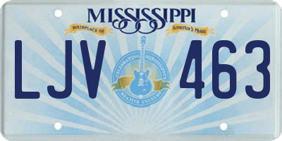 MS license plate LJV463