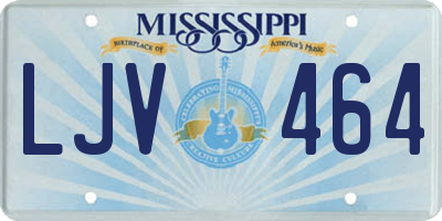 MS license plate LJV464