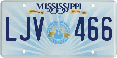 MS license plate LJV466