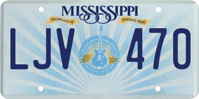 MS license plate LJV470