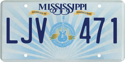 MS license plate LJV471