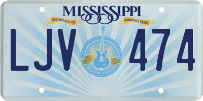 MS license plate LJV474