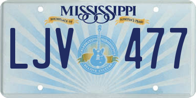 MS license plate LJV477