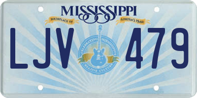 MS license plate LJV479