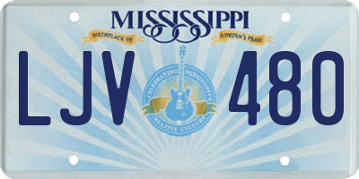 MS license plate LJV480