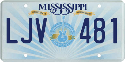 MS license plate LJV481