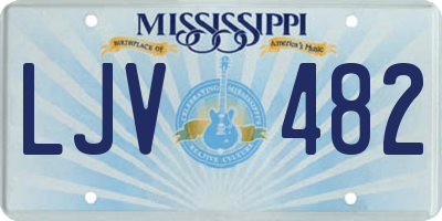 MS license plate LJV482