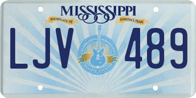 MS license plate LJV489