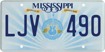 MS license plate LJV490