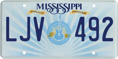 MS license plate LJV492