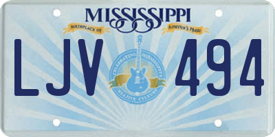 MS license plate LJV494