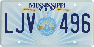MS license plate LJV496