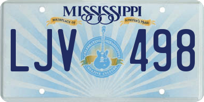 MS license plate LJV498