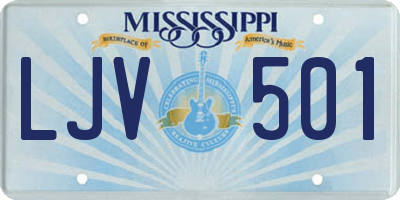 MS license plate LJV501