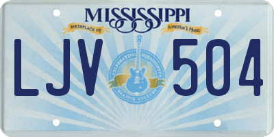 MS license plate LJV504