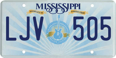 MS license plate LJV505