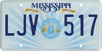 MS license plate LJV517