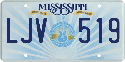 MS license plate LJV519