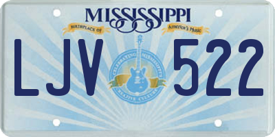 MS license plate LJV522