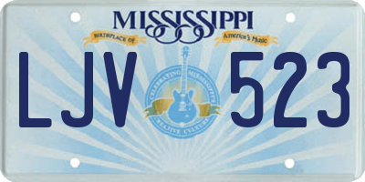 MS license plate LJV523