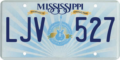 MS license plate LJV527