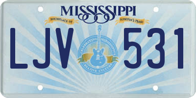MS license plate LJV531