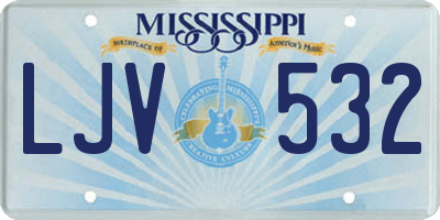 MS license plate LJV532