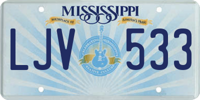 MS license plate LJV533