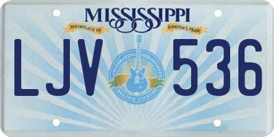 MS license plate LJV536