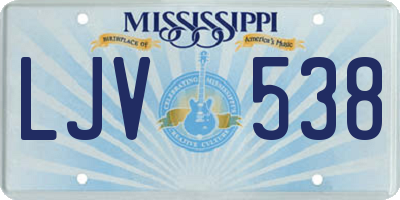 MS license plate LJV538