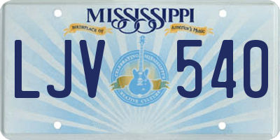 MS license plate LJV540