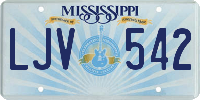 MS license plate LJV542