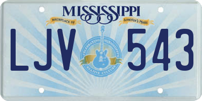 MS license plate LJV543