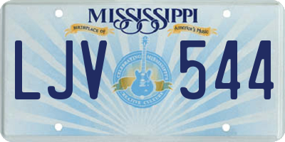 MS license plate LJV544