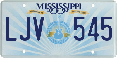 MS license plate LJV545
