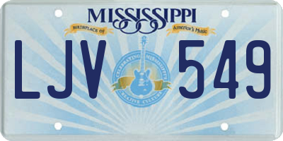 MS license plate LJV549